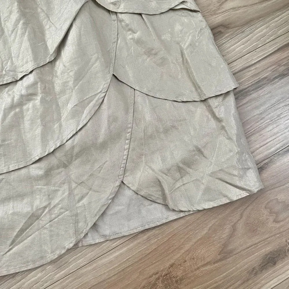 EDME & ESYLLTE x ANTHROPOLOGIE | NWT Linen Gilded Lily Skirt Beige Metallic | 14 - Picture 3 of 9